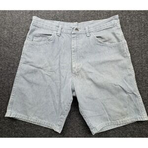 Wrangler Pinstripe Hickory Stripe Denim Shorts Sz 34 Jean Jorts USA Made Vtg 90s